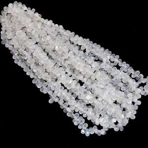 มูนสโตนสีขาวธรรมชาติทรงหยดน้ำเหลี่ยมเพชรพลอยขนาด 7x5 มม. เม็ดพลอยหลวมสำหรับทำเครื่องประดับ ขายส่งเม็ดมูนสโตนจำนวนมาก - Product Image 4