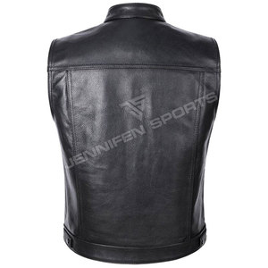 Chaleco de cuero para motocicleta hecho a medida para hombres, disponible en todas las tallas y colores, chaleco de cuero genuino transpirable para motocicleta. - Product Image 6