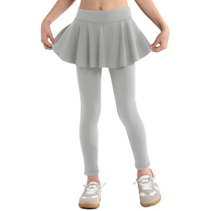 Pantalones de punto para niñas, 75% nailon, 25% spandex, con volantes, uniformes escolares, leggings con falda tutú para niñas - Product Image 2