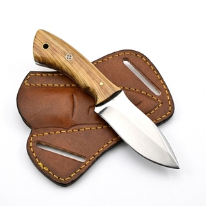 Couteau de chasse et de camping en acier carbone fait main à lame fixe, avec manche en bois de frêne, vente en gros, OEM, logo personnalisé - Product Image 6
