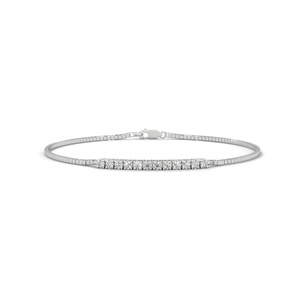 925 Sterling Silver Tennis <b>Bracelet</b> Bezel Set Round Cut <b>Stone</b> Chain Link <b>Bracelet</b> for Women Party Wedding - Product Image 1
