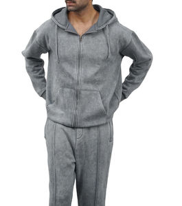 Ropa deportiva al por mayor: Conjunto de chándal de invierno para hombre, con capucha, holgado, de peso pesado, de dos piezas, talla grande - Product Image 1