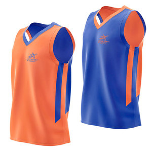 Nouveauté Maillot de basket sans manches pour homme Col en V Tissu 100% polyester Couleurs personnalisées Logo Séchage rapide Respirant - Product Image 1