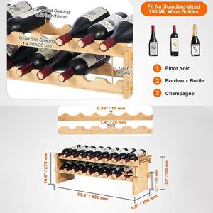 Portabottiglie Modulare a 2 Livelli Impilabile per Cucina o Bar - Product Image 3