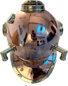 หมวกดำน้ำทองแดงและทองเหลืองทำด้วยมือหมวกกันน็อคนักดำน้ำมวลมาร์ค V หมวกกันน็อควินเทจ18นิ้วของขวัญตกแต่งบ้าน - Product Image 3