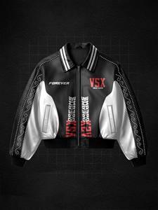 เสื้อแจ็คเก็ตบอมเบอร์ผู้ชาย สไตล์สตรีทแวร์ ซิปปิด คอปกพับได้ ปักลาย พิมพ์ลายแบบรีดร้อน กันลมสำหรับฤดูใบไม้ร่วง - Product Image 2