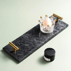 Stone <b>Marble</b> Cheese <b>tray</b> Decorative Round Green <b>Marble</b> Serving <b>Tray</b> Jewelry <b>Marble</b> <b>Tray</b> with Golden Handles Shiny Polished - Product Image 3