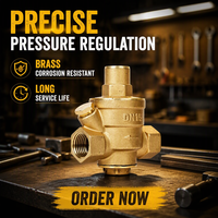 Vanne de réduction de pression manuelle en laiton 1/2 pouce DN65 PN10/PN16 filetée pour eau et gaz, marque Kxc, garantie 1 an, livraison directe usine