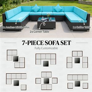 ชุดโซฟาสนามแบบแยกส่วน 7 ชิ้น สำหรับลานบ้าน คอลเลคชั่นเฟอร์นิเจอร์สวน - Product Image 2