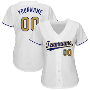 Custom Baseball Jersey <b>White</b> Teamwear <b>Button</b> Front Personalized Player Number Retro Streetwear Private Label Sports Jersey USA - Product Image 2