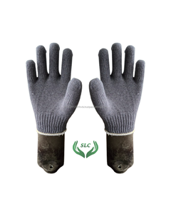 Gants de travail de sécurité en coton noir de calibre 7/10, antidérapants, antistatiques, durables, flexibles, respirants, tricotés à la chaîne, directement de l'usine - Product Image 5