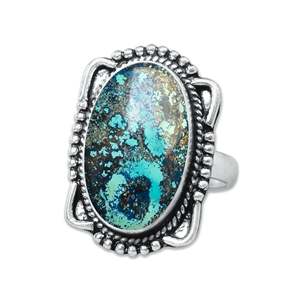 Trending Factory Price Wholesale 925 Sterling Silver <b>Fine</b> <b>Rings</b> Original Chrysocolla Malachite Gemstone Women's Wedding Jewelry - Product Image 4