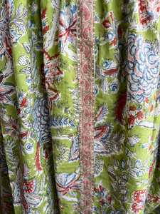 Vestido Indio de Algodón Estampado a Mano, Vestido Largo 100% Algodón con Bordado Floral, Cuello Cuadrado, Vestido Tipo Túnica Estampado a Mano - Product Image 5