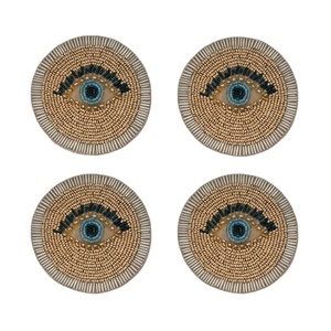 Juego de posavasos bordado con cuentas Premium de 4 piezas, hermoso diseño único de insectos con trabajo hecho a mano, colección de mesa elegante de la India - Product Image 5