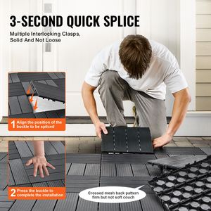Piastrelle per Pavimenti a Incastro, Confezione da 54, 30x30 cm, 54 Metri Quadrati Pavimentazione in Plastica Impermeabile per Esterni, Copertura per Pavimenti da Patio Resistente a Tutte le Condizioni Atmosferiche - Product Image 5