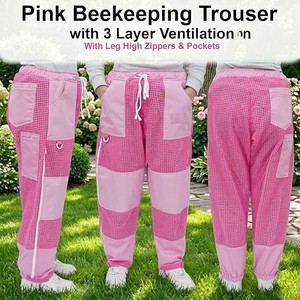 Pantalon de combinaison d'apiculture respirant en polyester de haute qualité avec fermeture éclair, coupe ample, manches blanches anti-piqûres et coutures surjetées - Product Image 5