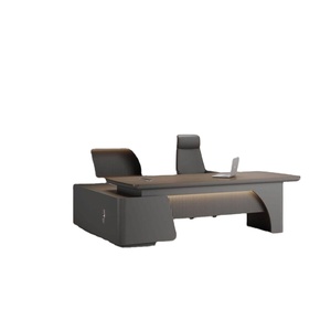 Professional E1 Grade Plywood Office <b>Desk</b> with Back <b>Unit</b> HPL Visible Surface Executive Workstation Furniture Suite - Product Image 1