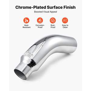 Terminale di Scarico Cromato con Ingresso da 4 Pollici, Uscita da 6 Pollici, Lunghezza Totale 23 Pollici, Resistente alle Alte Temperature, per Sistemi di Scarico Tuning - Product Image 4