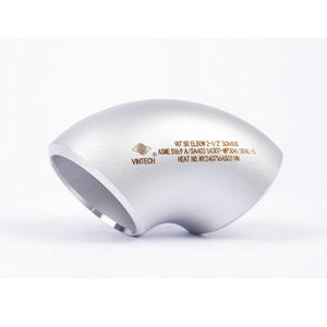 Coude à 90 degrés à rayon court en acier inoxydable ASME B16.9 A SA403, forme de courbure à tête ronde, sans soudure, standard - Product Image 1