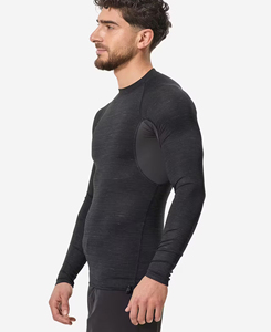 Nouveau T-shirt Rash Guard Homme Noir 2026, Manches Longues, Style Streetwear, Séchage Rapide, Sans Coutures, Ajusté, en Spandex et Polyester, Prix Abordable, 180 g - Product Image 2