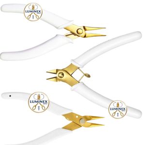 Juego de 3 Alicates de Precisión de Alta Calidad: Alicates de Punta Fina, Alicates de Cadena y Alicates de Punta Redonda de Acero Inoxidable para Joyería y Manualidades - Product Image 2