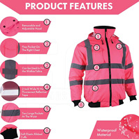 Chaqueta de Alta Visibilidad Unisex para Trabajo de Construcción, con Carcasa Rígida, Impermeable, Reflectante y con Capucha