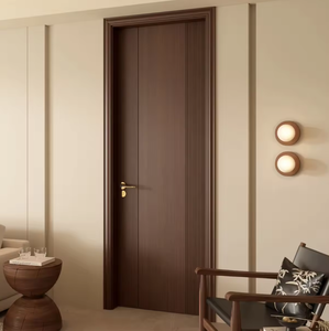 Porte d'entrée en MDF bois, design moderne, étanche, couleur personnalisée, ouverture coulissante, fabrication vietnamienne directe, modèle le plus populaire - Product Image 5