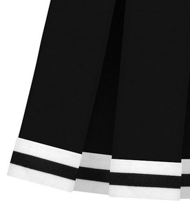 Ensemble d'uniformes de cheerleading en polyester/rayonne noir avec bordure blanche, tissu de 360 g pour enfants - Product Image 6