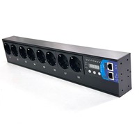 PDU intelligent pour rack 220V 16A avec prises allemandes 8 sorties, enregistrement des opérations et des alarmes, Modbus/HTTP, Quantum Center personnalisable