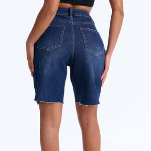 Shorts en jean taille haute respirants pour femme, coupe droite, déchirés, sexy, plusieurs couleurs, service OEM – Nouvelle collection super tendance - Product Image 6