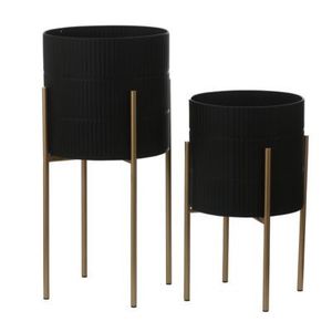 Linea Exports Inc Modern Style Gold Plated Metal Planter Stand Indoor Outdoor Flower Pots Planters Home Decorative Garden Unique - Product Image 5