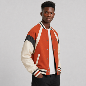 Hot Selling Men Varsity Jacket Custom Logo Soft Comfortable Casual Baseball Bomber Streetwear Varsity Jacket Wholesale - Product Image 3