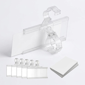 Clear Acrylic Shelf Price Tag Holder Display Label Card Stand for A4 Size Convenient Storage Organizing Rack White - Product Image 2