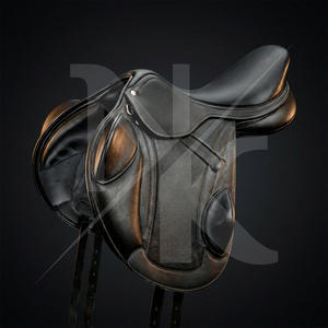 Silla de Montar de Doma de Cuero Genuino Hecha a Mano de Alta Calidad para Salto de Contacto Cercano, Productos Ingleses para Carreras de Caballos de la India - Product Image 5