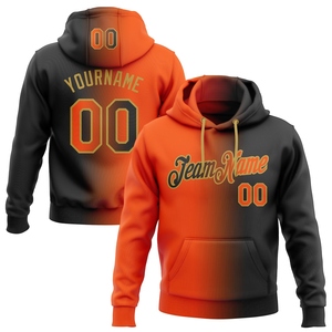 Sudadera con Capucha para Hombre, Diseño Nuevo, Personalizada, en Degradado Negro, Naranja y Dorado Antiguo, de Poliéster/Algodón, Venta Directa de Fábrica - Product Image 1