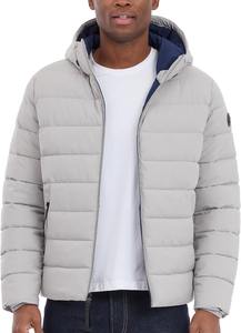 Manteaux d'hiver chauds à capuche pour hommes avec logo personnalisé, vestes matelassées en cuir grande taille pour hommes avec logo personnalisé - Product Image 3
