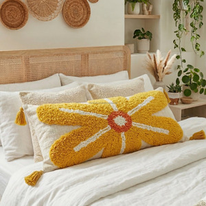 Sun Landscape Tufted Pillow <b>Cover</b> 20x20 Artistic Textured Cushion Case Bohemian <b>Sofa</b> Home Decor Accent Tuted Pillowslip - Product Image 4