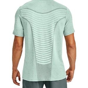 Camiseta Deportiva de Manga Corta para Hombre, Color Verde Claro, con Espalda de Malla, Absorbe la Humedad, Cuello Redondo, Transpirable, de Secado Rápido, Color Sólido, para Verano - Product Image 1