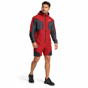 Conjunto de Chaqueta Cortavientos y Pantalones Cortos de Poliéster para Hombre, Marca Privada, Impermeable, Ligero, Ropa Deportiva de Verano, Fabricante OEM - Product Image 1
