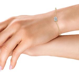 Bracelet chaîne solitaire en or rose 9 carats de qualité supérieure avec diamant de laboratoire taille ovale 0,53 CTW - Product Image 5