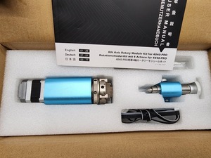 โมดูลแกนหมุนสำหรับเครื่อง CNC ซีรีส์ 4040 และ 3030 พร้อมมอเตอร์สเต็ปเปอร์เกียร์แบบดาวเคราะห์, หัวจับ 4 ขา, ช่วงการจับยึด 10-200 มม. - Product Image 3