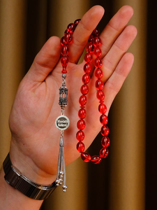 Rosario Tasbih Estilo Ángel Hecho a Mano en India, Resina Ecológica para Oración Islámica, Color y Forma Personalizables, Turquesa Natural de Primera Calidad - Product Image 2
