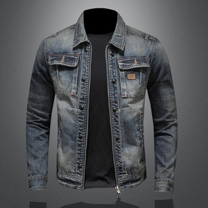 Men <b>Jeans</b> Jacket Wholesale Custom Solid Color Denim Jacket Premium Pakistan Clothing Manufacturer Export - Product Image 5