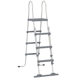 Échelle de piscine hors sol de 70 po avec plateforme en A de 48 po, marches antidérapantes et mains courantes arrondies, plateforme supérieure pour escalier de piscine - Product Image 1