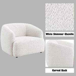 Sillón para Sala de Estar Lucifer en Tela Blanca Brillante - Product Image 2