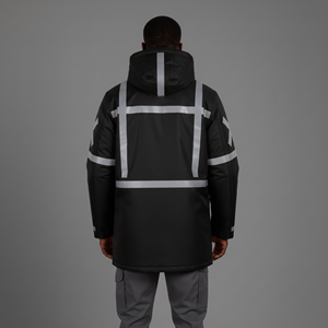 100% Polyester Winter Outdoor <b>Work</b> Warm LED Flash <b>Waterproof</b> Class 1 Customized Logo Men's Workwear Safety Jacket - Product Image 6