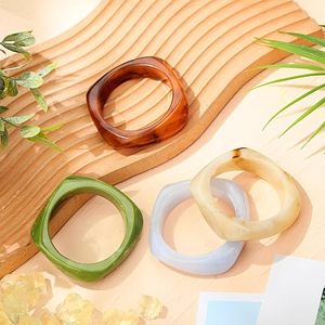 กำไลข้อมือทองเหลืองเรซิ่นทันสมัยสีส้ม ดีไซน์เก๋ ของขวัญสุดพิเศษสำหรับผู้หญิง สไตล์โบฮีเมียน กำไลทองเหลืองสุดน่ารัก - Product Image 3