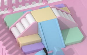 Aire de jeux intérieure pour enfants, blocs souples en plastique, aire de jeux avec bac à sable et voitures pour usage domestique - Product Image 5