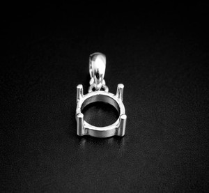 Handmade Solid 925 Silver 8x10mm Oval 4 Prong Setting Semi Mount Charm Pendant <b>Blank</b> Stone Setting DIY Keepsake Jewelry Findings - Product Image 6