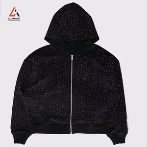 Ventes en gros de sweats à capuche en strass avec impression personnalisée de cristaux et service de marque privée - Fabricant - Product Image 1